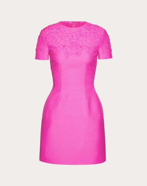 Valentino - Embroidered Crepe Couture Short Dress - Pink Pp - Woman - Dresses