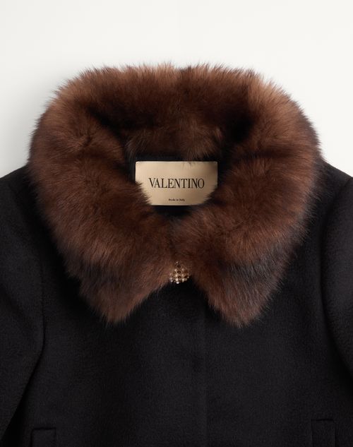 Valentino - Valentino Baby Camel Drap Jacket - Black - Woman - Jackets And Blazers