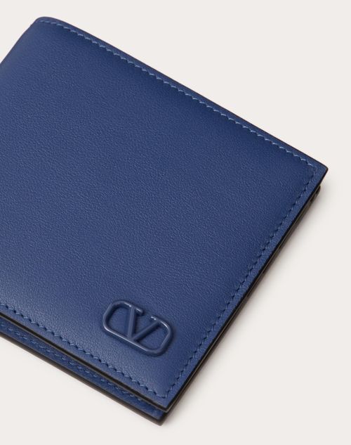 Valentino Garavani - Vlogo Signature Wallet - Blue - Man - Wallets And Small Leather Goods