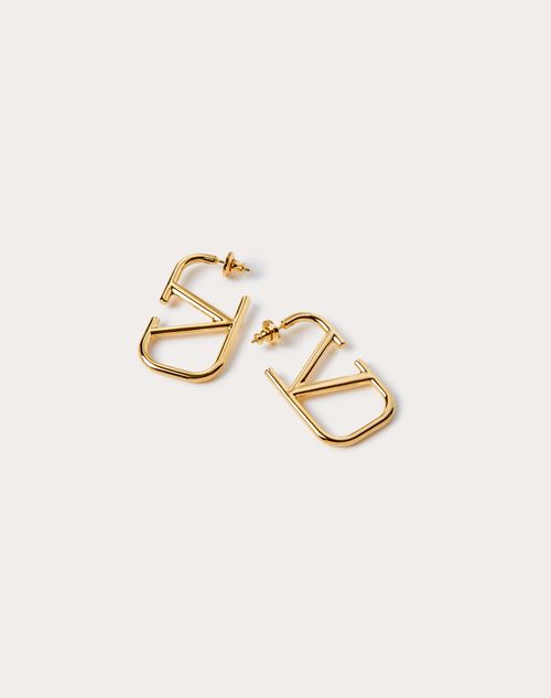 Valentino Garavani - Vlogo Signature Metal Earrings - Gold - Woman - Jewellery
