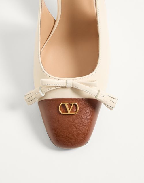Valentino Garavani - VALET DU ROI KIDSKIN SLINGBACK PUMPS 60MM - Butter/tobacco - Woman - Pumps