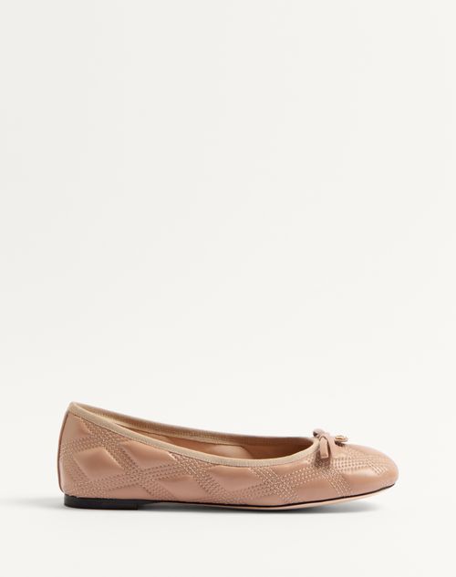 Valentino Garavani - Quiltie Ballerina 67 In Quilted Nappa Leather - Rose Cannelle - Woman - Woman Sale