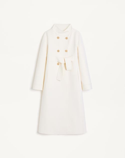 Valentino - Compact Drap Coat - Ivory - Woman - Coats And Outerwear