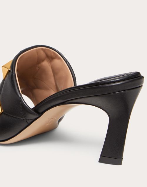 Valentino Garavani - Roman Stud Slide Sandal In Quilted Nappa 65 Mm - Black - Woman - Woman View All