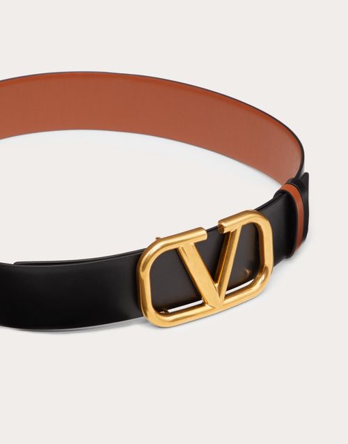 Reversible Vlogo Signature Belt In Glossy Calfskin 40 Mm for Woman