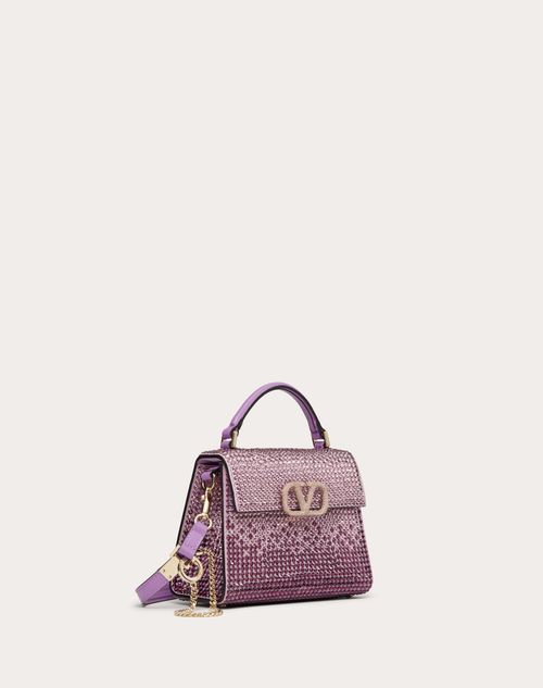 Valentino Garavani - Mini Vsling Handbag With Rhinestones - Amethyst/wisteria - Woman - Top Handle Bags