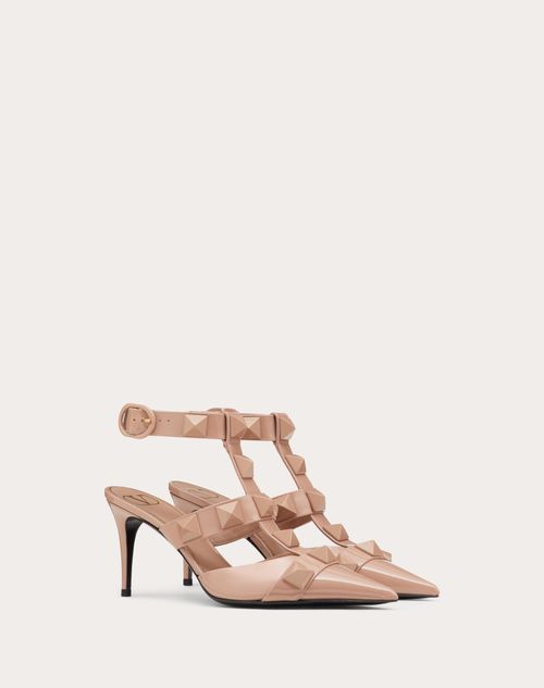 Valentino Garavani - Roman Stud Pump In Patent-leather And Tonal Studs 80mm - Rose Cannelle - Woman - Woman Sale