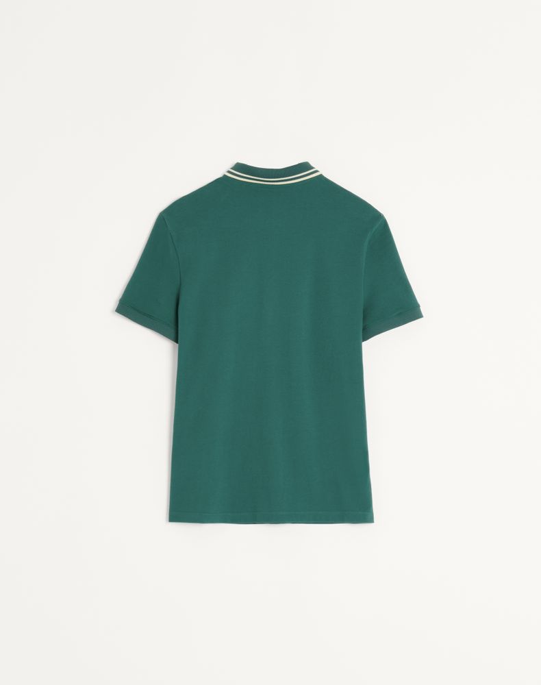 Valentino Cotton Piqué Polo Shirt With Vlogo Patch Man Dark Green M