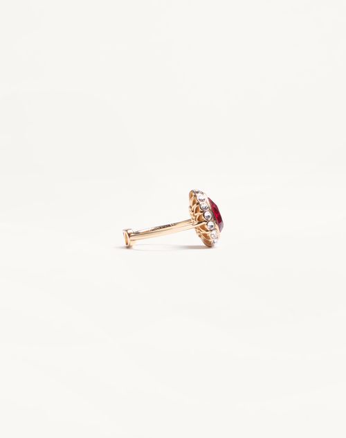 Valentino Garavani - Valentino Vlogo Signature Rhinestone Ring In Metal, Enamel And Swarovski® Crystals - Gold/multicolour - Woman - Jewellery