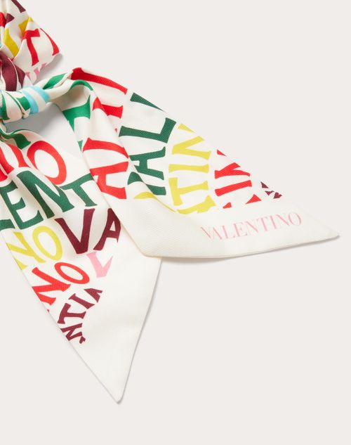 Valentino Garavani - Bandeau Valentino Escape En Coton Et Soie À Imprimé Valentino Loop - Multicolor - Femme - Accessoires Textiles