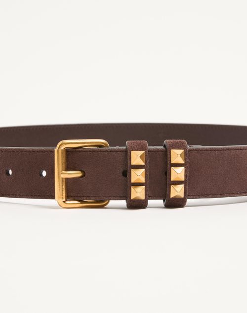 Valentino Garavani - Flaneuse Belt In Suede 30 Mm - Brown - Woman - Belts - Accessories
