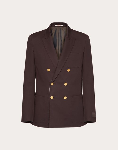 Valentino - Double-breasted Jacket In Stretch Cotton - Ebony - Man - New Arrivals