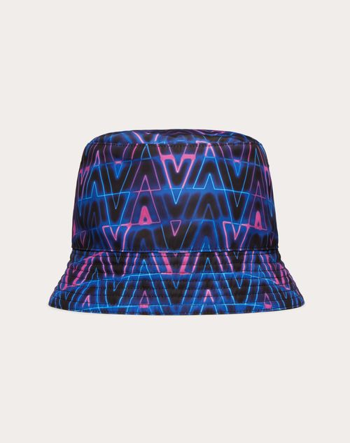 Valentino Garavani - Reversible V Neon Optical Bucket Hat - Blue/multicolor - Man - Man Sale