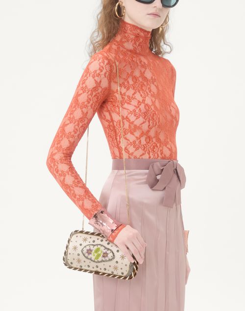 Valentino Garavani - Valentino Garavani Carry Secrets Embroidered Minaudiere - Multicolour - Woman - Clutches