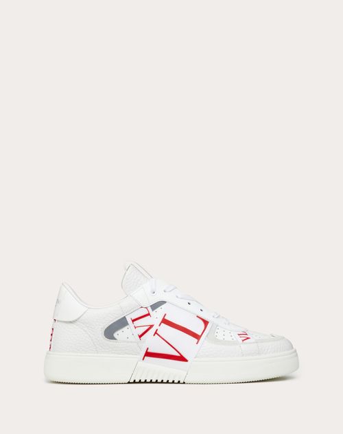 Valentino Garavani - Low-top Calfskin Vl7n Sneaker With Bands - White/pure Red - Man - Man Shoes Sale