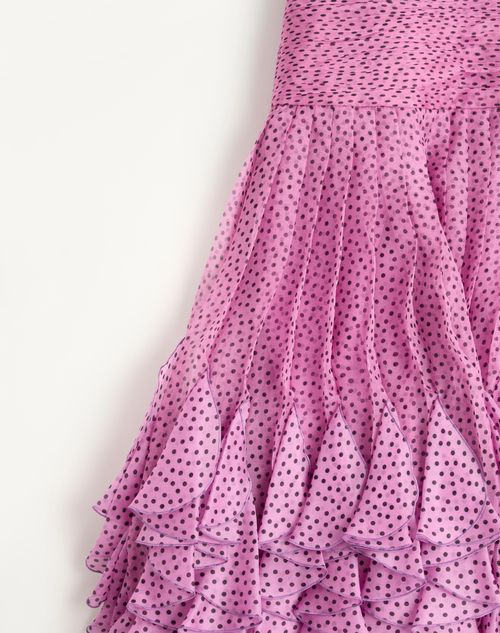 Valentino - Plusdepois Print Chiffon Dress - Absolute Rose/black - Woman - Dresses