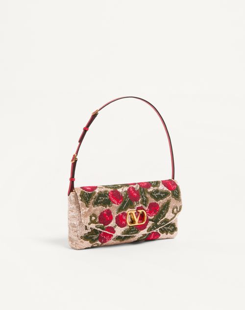 Valentino Garavani - Valentino Garavani Devain Embroidered Small Shoulder Bag - Multicolour - Woman - Shoulder Bags