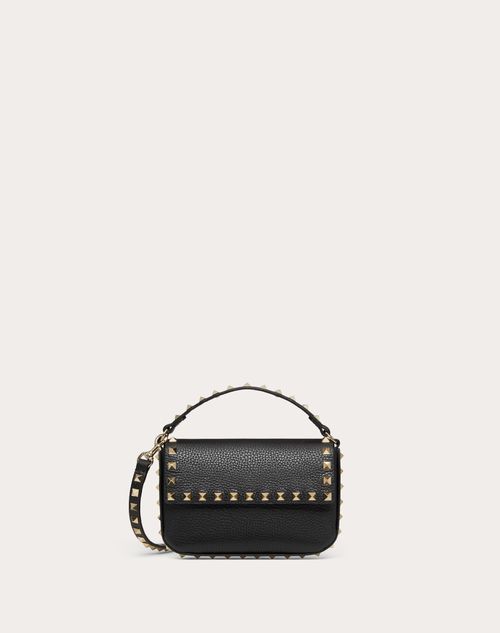 Glow befolkning inkompetence Rockstud Grainy Calfskin Pouch for Woman in Poudre | Valentino US