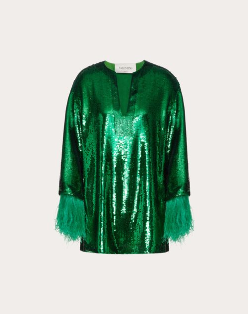 Valentino - Embroidered Chiffon Kaftan Dress - Green - Woman - Woman Sale