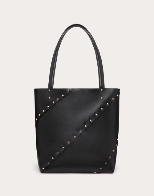 ヴァレンティノ ガラヴァーニ ロックスタッズ ウィスピー カーフスキン トートバッグ for ウィメンズ インチ ブラック | Valentino JP