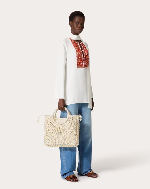 Valentino Garavani - Allknots Woven Leather Shopper - Ivory - Woman - Valentino Garavani Allknots