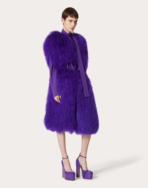 Valentino - Shearling Coat - Purple - Woman - Coats And Outerwear