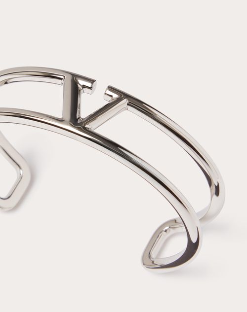 Valentino Garavani - Vlogo Signature Bracelet In Metal. - Palladium - Man - Jewelry