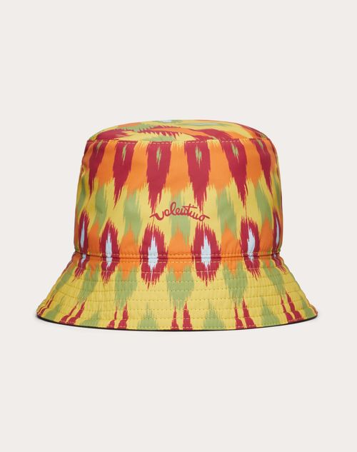 Valentino Garavani - Round Rain Print Nylon Bucket Hat - Orange/multicolor - Man - Hats