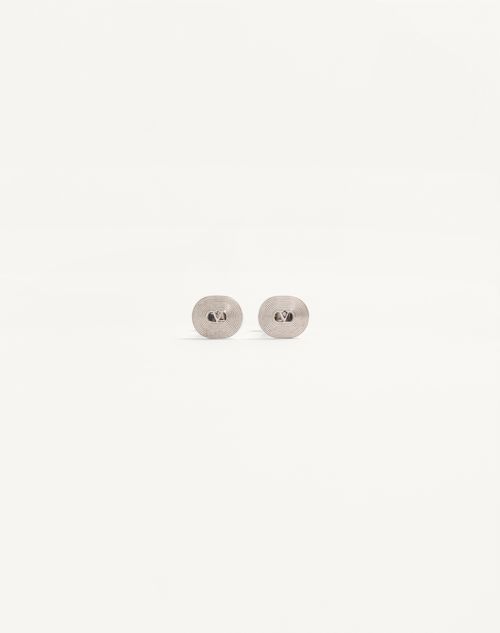Valentino Garavani - Ovalette Metal Cufflinks - Transparent - Man - Jewellery