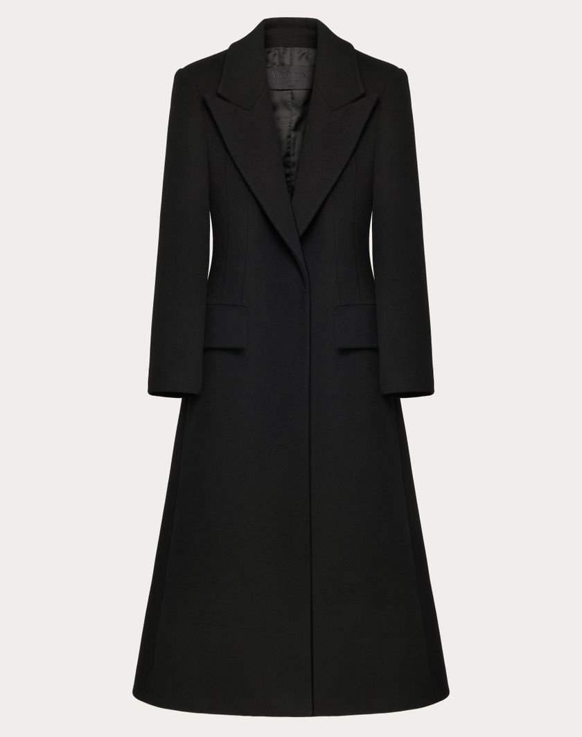 Valentino Handbags Cappotto In Compact Coat per Donna in Nero | Valentino IT