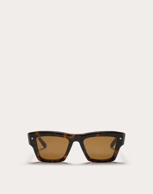 Valentino - Xxii - Rectangular Acetate Frame - Havana Brown/​brown - Unisex - Akony Eyewear - Accessories