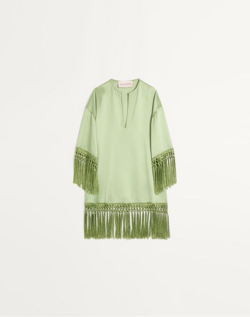 Valentino - Double Duchesse Kaftan Dress - Dirty Sage - Woman - Woman Ready To Wear Sale