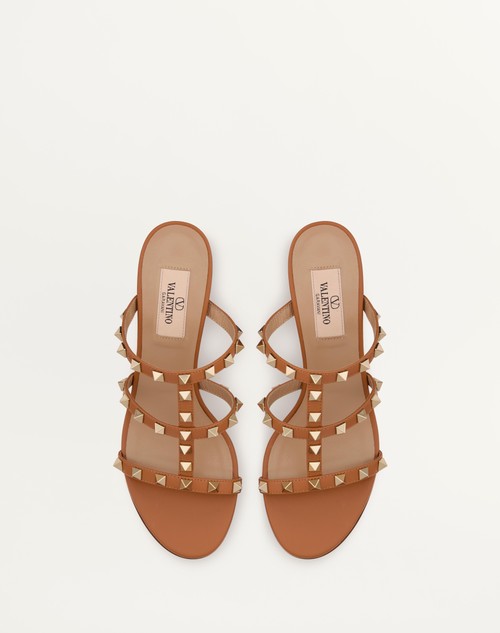 Valentino Garavani Rockstud flat slides - Brown