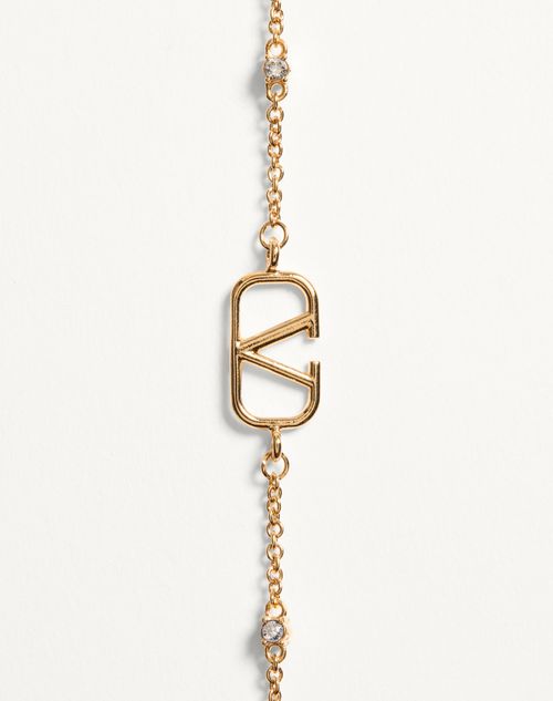 Valentino Garavani - Vlogo Signature Metal And Swarovski® Crystal Bracelet - Gold - Woman - Jewellery