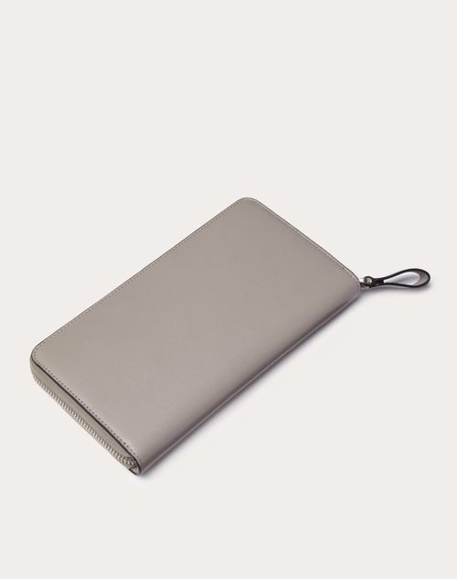Valentino Garavani - Vlogo Signature Calfskin Wallet - Pearl Gray - Man - Wallets And Small Leather Goods