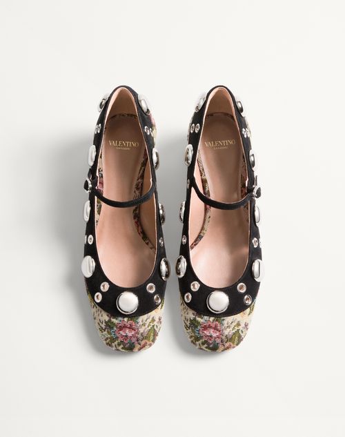 Valentino Garavani - Mary-jane Nellcôte Pumps In Papier Floral Jacquard Fabric 30mm - Multicolour - Woman - Ballerinas
