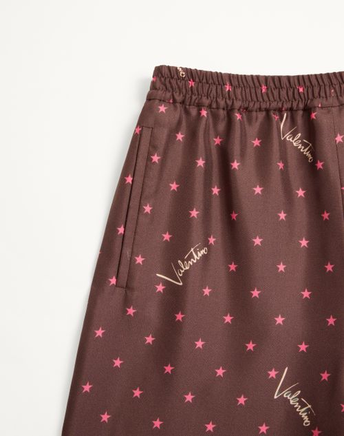 Valentino - Stelline Firma Starry Twill Pants - Chocolate/beige - Woman - Trousers And Shorts