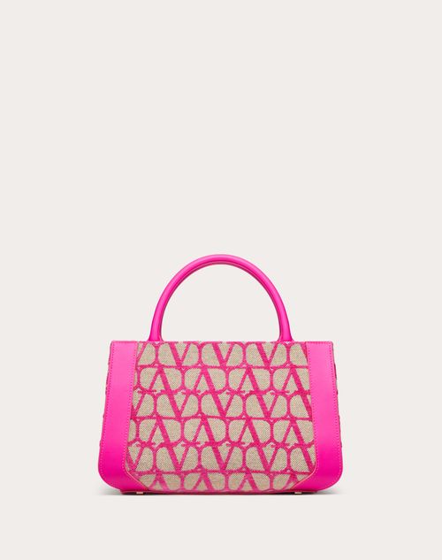 Toile Iconographe Leather Trimmed Crossbody Bag in Pink - Valentino  Garavani