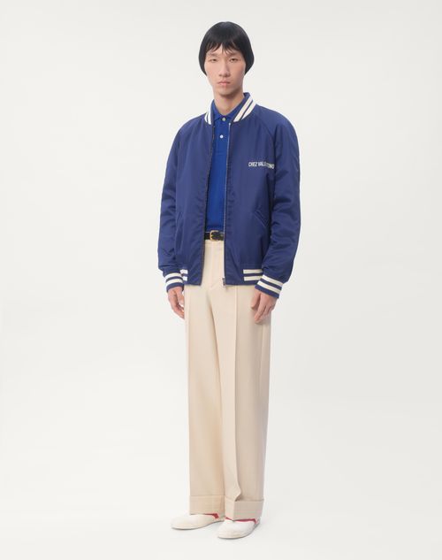 Valentino - Long-sleeved Cotton Piqué Polo Shirt With Vlogo Embroidery - Blue - Man - Ready To Wear