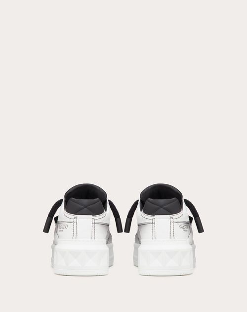 One Stud Low-top Nappa Sneaker for Man in White/ Black