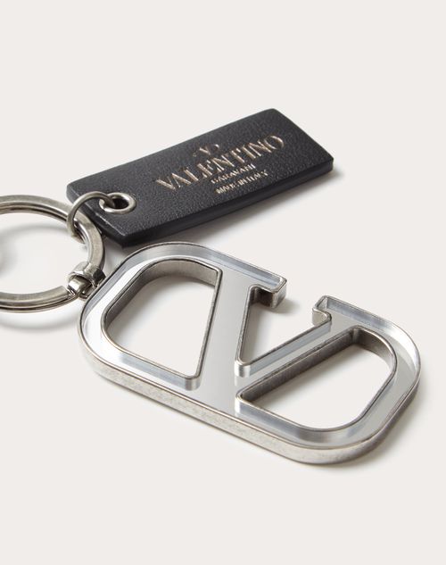 Valentino Garavani - Vlogo Signature Keychain - Silver - Man - Man Sale