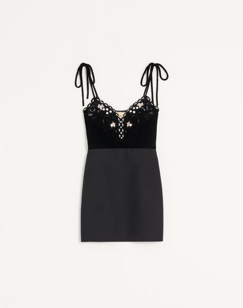 Valentino - Embroidered Crepe Couture Short Dress - Black - Woman - Dresses