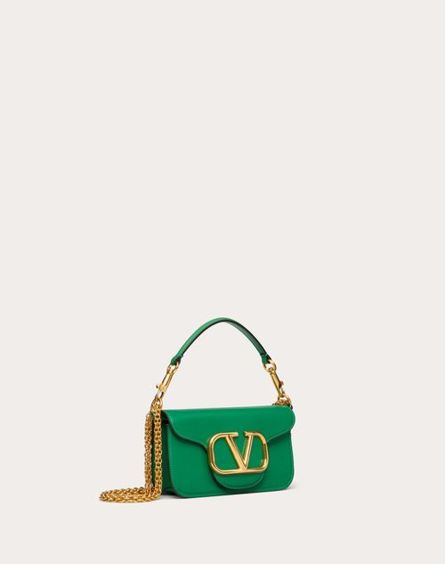 Valentino Garavani - Locò Small Shoulder Bag In Calfskin - Green - Woman - Shoulder Bags