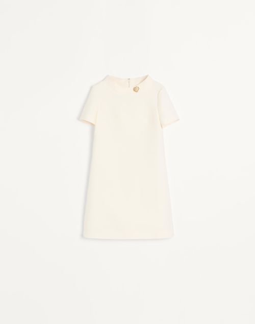 Valentino - Vestido Corto De Crepe Couture - Marfil - Mujer - Ropa