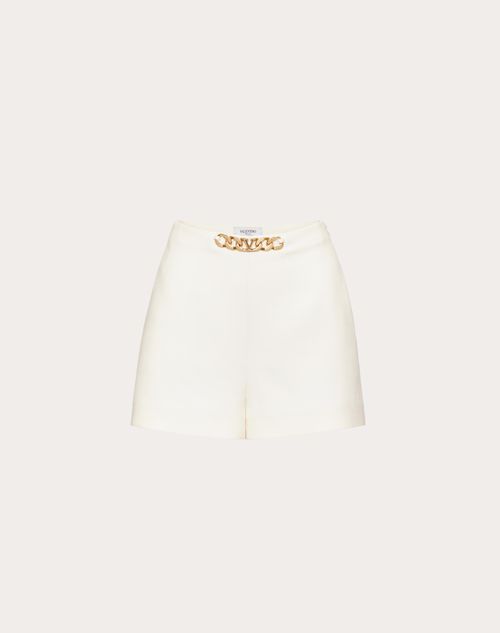 Valentino - Vlogo Chain Crepe Couture Shorts - Ivory - Woman - Shorts