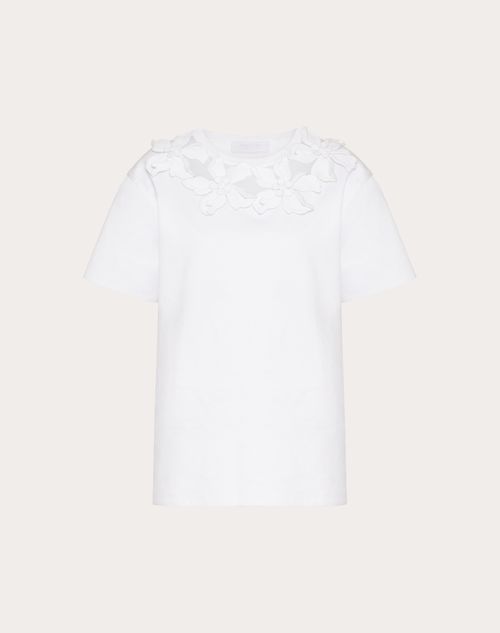 Valentino - Embroidered Cotton Jersey T-shirt - White - Woman - T-shirts And Sweatshirts