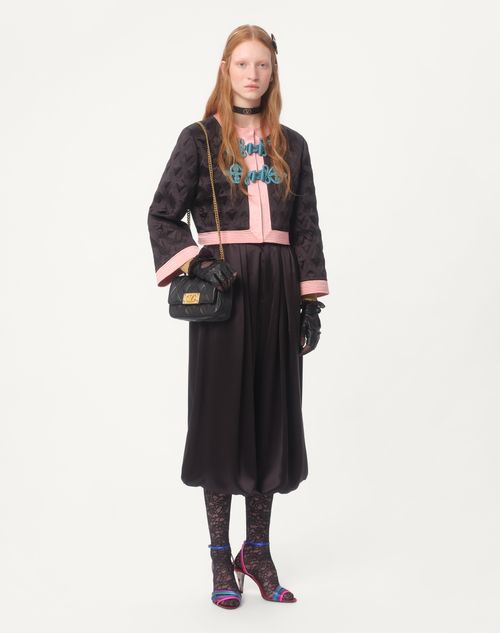 Valentino - Double Duchesse Jacket - Black/geranium - Woman - Jackets And Blazers