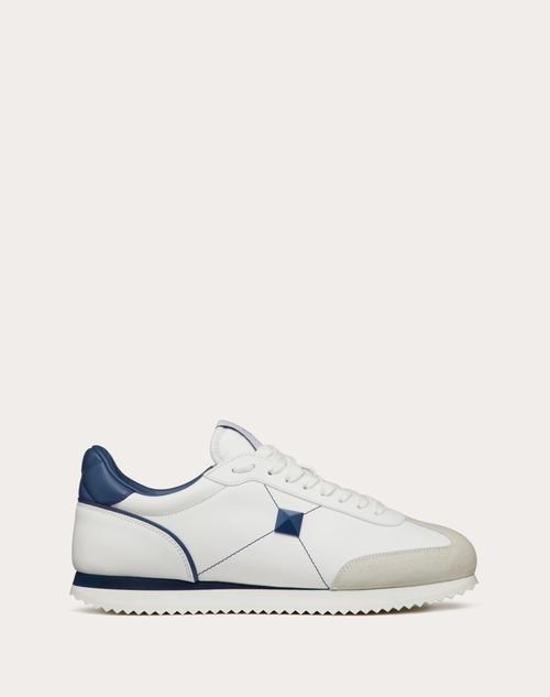 Valentino Garavani - Stud Around Low-top Calfskin And Nappa Leather Sneaker - White/blue - Man - Man Sale