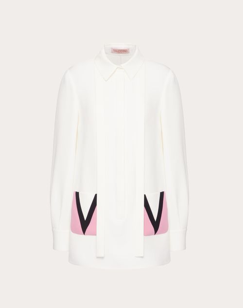 Valentino - Cady Couture Top - Bright Pink/black/ivory - Woman - Shirts And Tops