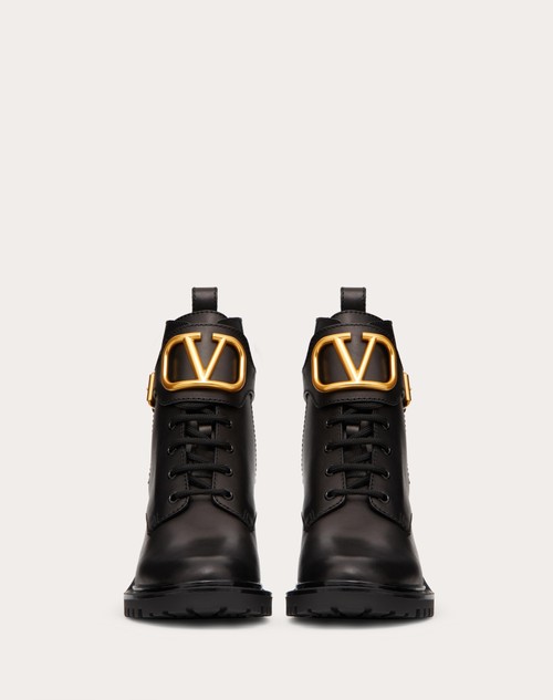 Valentino Garavani VLogo Signature Combat Boots in Brown